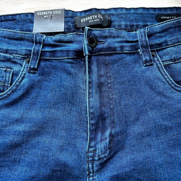 Kenneth Cole Men's Straight Leg Jeans Stretch Denim Blue Size 40x29 - Picture 7 of 12